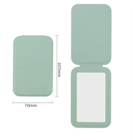 Miroir de Maquillage de Poche en Cuir PU Personnalisable, Couleurs et LOGO Gravé en Relief, Cadeau d'Affaires Promotionnel Portable