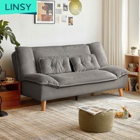 Sofá cama de tela cómodo y elegante LINSY, asiento de amor dos en uno,