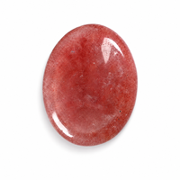 Pierre de méditation en quartz fraise naturel, polie, 45x35mm, pour massage de poche, cadeau