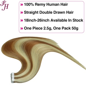 Extensiones de Cabello con Cinta Adhesiva FH Hair Vendor Supply, 50g, Extensiones de Cinta Adhesiva Invisibles con Mechas, Cabello Remy - Product Image 2