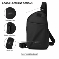 Tas Selempang Dada Anti Air Pria, Tas Selempang Ringan Anti Maling Multi Kantong, Tas Bahu Outdoor dengan Logo Custom