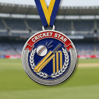 Medallas de críquet personalizadas, medallas de oro para el jugador del partido, fábrica de premios, trofeos y medallas de críquet OEM al por mayor