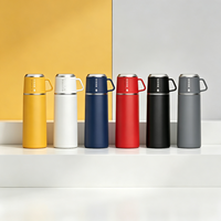 Gaya Baru 350Ml/12Oz Botol Air Kosong Stainless Steel dengan Cangkir Dinding Ganda Terisolasi Termos Bebas BPA Vacuum Flask Portabel