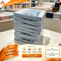 Ensemble de draps de lit en microfibre brossée à rayures gaufrées, couleur unie, taille personnalisable, vente en gros pour la maison et l'hôtel