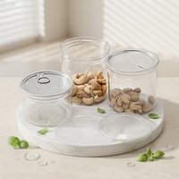Boîte en PET de Qualité Alimentaire pour Emballage de Gâteaux, Bocal en Plastique PET avec Couvercle Facile à Ouvrir, Contenant Alimentaire à Ouverture Facile