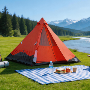 Tente <span class=keywords><strong>tipi</strong></span> hexagonale super facile à installer, imperméable, en polyester 190T avec ventilation en maille pour le camping en plein air, la randonnée et les pique-niques - Product Image 1