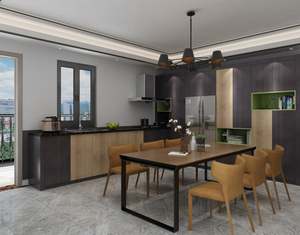 Armoire de cuisine de restaurant sur mesure avec construction en contreplaqué, résistante à l'eau et au design écologique - Product Image 1