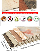 Panel de Pared de PVC 3D de 9 mm, Duradero, Impermeable, con Diseño de Mármol, Moderno, para Decoración Interior de Hoteles y Baños