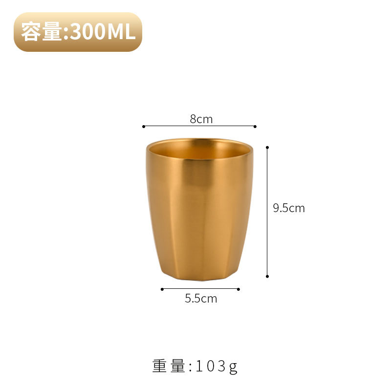 Tasse décagonale, 300 ml (dorée)
