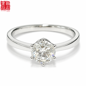 Anillo de Compromiso de Plata de Ley 925 con Diamante Cultivado en Laboratorio, Corte Brillante, <span class=keywords><strong>Solitario</strong></span> de Seis Puntas, Certificado IGI, Venta al Por Mayor - Product Image 1