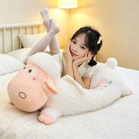 Peluche de luxe Mouton de l'An, Agneau Ange, Coussin, Poupée pour enfants 31cm-50cm, Rembourrage en fibre de polyester, Couverture réconfortante et apaisante
