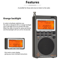 HRD747 HRD-747 Portable plus petit stéréo large fréquence Scanner LSB USB Air CB VHF UHF WX FM MW SW Radio avec mémo