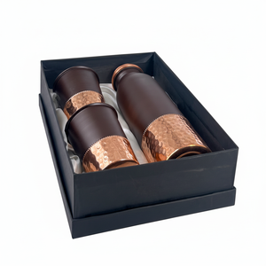 Botella negra con diseño martillado Botella de agua de cobre con material libre de óxido Vasos aislados disponibles para oficinas y gimnasio - Product Image 1