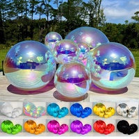 Boule miroir gonflable géante, sphère disco, décoration de fête, logo personnalisé disponible, vente chaude, sphère en PVC brillante, disco métallique brillant