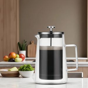 Échantillon gratuit de cafetière à piston, pot en verre borosilicate à double paroi isolé sous vide, thermique - Product Image 2