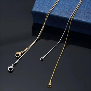 Cadena de Acero Inoxidable con Baño de Oro 18K, Joyería de Acero de Titanio con Diseño de Espina de Serpiente, Cadena a Juego, Joyería de Moda - Product Image 3