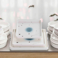 Ensemble d'assiettes de service en plastique, service de restaurant en mélamine personnalisé, offre spéciale