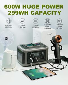 ALLPOWERS R600 Super-Quiet Portable <b>Power</b> Station 299Wh 600W Battery Backup UPS MPPT Solar <b>Generator</b> for Outdoor Camping - Product Image 2