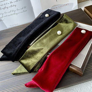 Cuello Falso de Terciopelo Largo para Mujer, Accesorio Térmico con Pasador de Perlas, Envoltura de Cuello de Moda para Invierno - Product Image 5