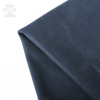 Tissu bleu marine uni coupe-vent 100 % laine extensible 386 g/m² de haute qualité et écologique pour costumes, vêtements, sacs et bagages pour filles