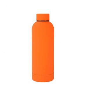 Bouteille d'eau sport en acier inoxydable jaune écologique à petite ouverture pour vélo, vente en gros avec couvercle - Product Image 1