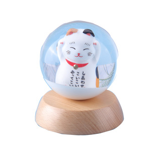 Regalo Creativo de Resina, Bola de Cristal de la <span class=keywords><strong>Suerte</strong></span>, Bola Transparente Decorativa <span class=keywords><strong>con</strong></span> Gato de la <span class=keywords><strong>Suerte</strong></span> para Mesa del Hogar - Product Image 5