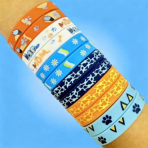 Cute Puppy Pattern Eco-Friendly Rubber Wristband Screen Printed Colorful Cartoon Design for Kids Teens Party Favor - Product Image 1