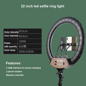 2021 haute qualité led selfie anneau lumineux 22 pouces <span class=keywords><strong>pour</strong></span> anneau lumière photographie streaming vidéo tiktok salon de coiffure - Product Image 2