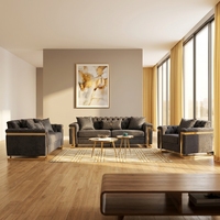 Ensemble de canapés modulaires en tissu, design extensible, canapé d'angle, pieds en acier inoxydable doré, rembourrage en mousse, moderne, durable, pour appartement, hôtel