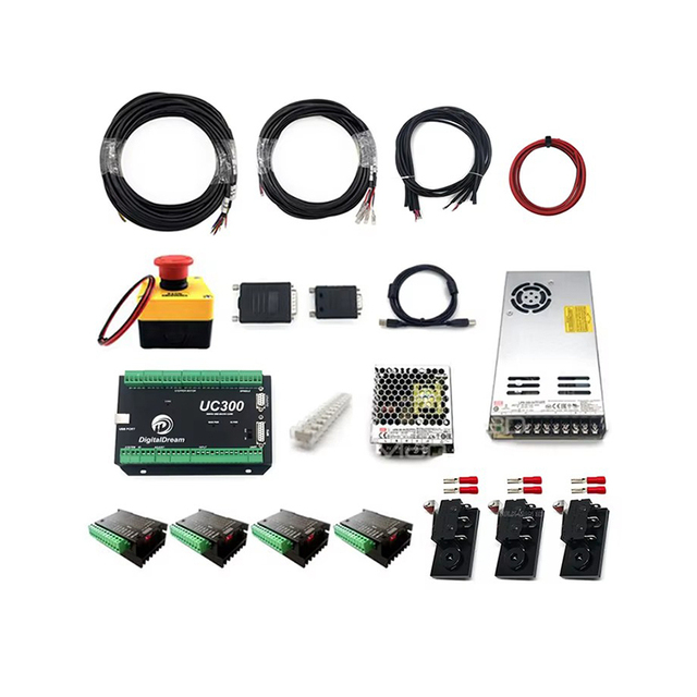 BulkMan3D Mach3 USB 4-Axis UC300 Controller Bundle for QueenBee PRO CNC/ WorkUltra CNC /Lead CNC Woodworking Machinery Parts