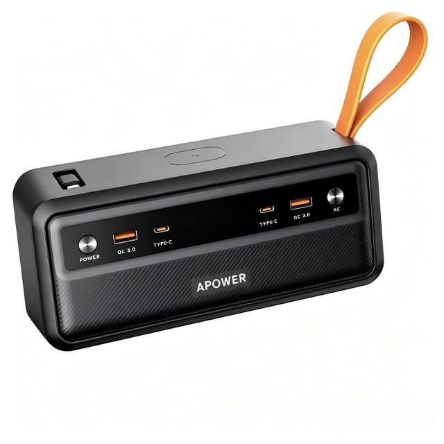 100W Portable Power Station 30000mAh LiFePO4 with 100W AC Type C & Wireless Charging for Outdoor Camping Emergency Backup Power
