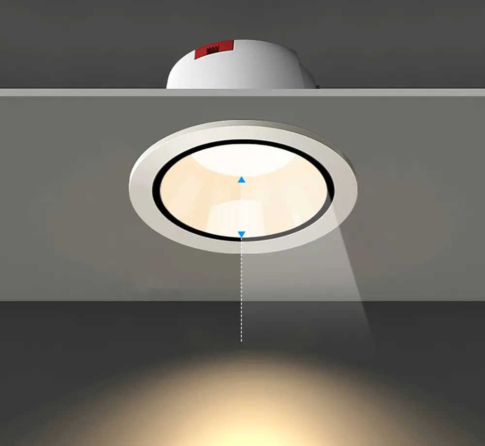 Illuminazione commerciale senza regolazione antiriflesso in alluminio Led da incasso 7W per faretti da Hotel