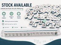 Stok Siap Set Mahjong Amerika Dengan 4 Lapisan Akrilik Warna Hijau Mint 160 Ubin Pengiriman 24 Jam untuk Grosir dan Eceran