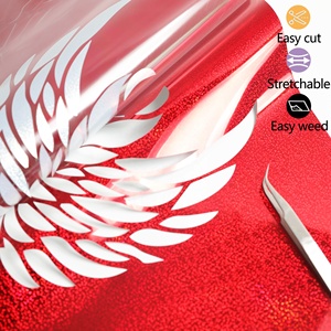 Feuilles de vinyle de transfert thermique holographique Guagnyintong Easyweed HTV en vrac <span class=keywords><strong>pour</strong></span> presse à chaud <span class=keywords><strong>Cricut</strong></span> <span class=keywords><strong>Maker</strong></span> - Product Image 5