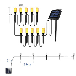 Luces solares de jardín Luces de cadena de palo de burbujas decorativas al aire libre para luces solares de césped de tierra de paisaje - Product Image 6