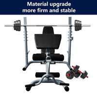 Banc de musculation réglable, haltère, équipement de gymnastique, station d'alimentation à domicile, support de squat, support d'entraînement multifonction en métal