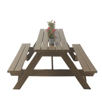 Fournisseur d'usine de meubles d'extérieur, table de pique-nique, table en plastique recyclé à 100%, ensemble de meubles d'extérieur en teck moderne