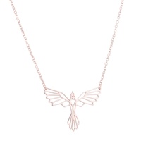 Colliers Origami Phoenix à breloque pour femmes et hommes, bijoux personnalisés, pendentif en filigrane