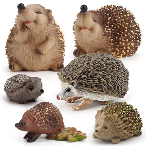 Modèles de figurines d'animaux sauvages réalistes en PVC miniature mignons, ensemble de jouets de la famille des hérissons - Product Image 1