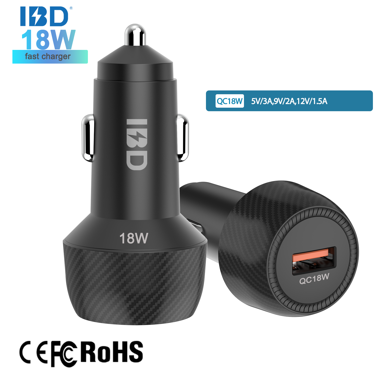1USB 18W Fast Car Charger