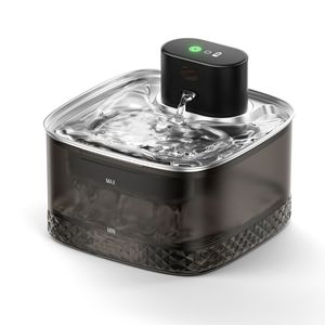 Fuente de agua inteligente recargable para mascotas, para gatos y perros, con bebedero transparente negro y filtro de algodón azul WF310 - Product Image 2