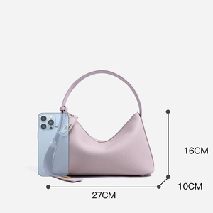 RZCK Sac à main en cuir véritable rose pour femmes, décontracté, personnalisé, vente en gros, style italien, sacs à bandoulière et sacs à main de luxe - Product Image 2