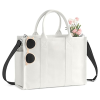 Grand sac fourre-tout en toile pour femmes avec fermeture éclair et compartiments sac à main de messager biblique avec poches