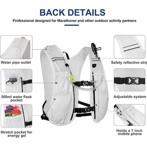 Chạy Hydration vest 5L chạy vest gói với 1.5L nước bàng quang Trọng lượng nhẹ nước Ba lô cho đi bộ đường dài chạy đi xe đạp - Product Image 2
