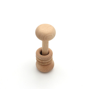 <span class=keywords><strong>Hochet</strong></span> en bois de hêtre pour bébé, jouet doux pour nouveau-nés, pour la dentition, effet apaisant et calmant - Product Image 3