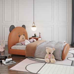 <span class=keywords><strong>Lit</strong></span> pour enfants nordique garçons filles dessin animé créatif <span class=keywords><strong>lit</strong></span> simple 1.5m 1.2 moderne Simple lumière luxe en bois massif en cuir <span class=keywords><strong>lit</strong></span> doux - Product Image 6