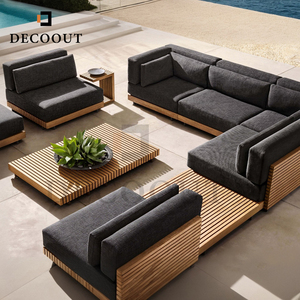Decoout hiện đại sang trọng ngoài trời tếch đồ nội thất L U hình dạng tếch Modular cắt sofa cho khu nghỉ mát - Product Image 1