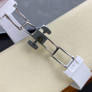 Reloj de Pulsera de Cerámica Blanca Unisex de Lujo 2026, Caja Octogonal, Esfera con Rayas Marrones, Movimiento Automático, Visualización de Fecha, Reloj de Moda - Product Image 6