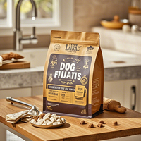 Sachet d'emballage personnalisé en papier kraft bleu 250g pour café et thé, avec valve et fermeture éclair, fond plat
