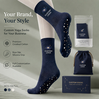 Chaussettes de yoga antidérapantes personnalisées, chaussettes de pilates respirantes en coton, chaussettes de fitness, logo OEM ODM